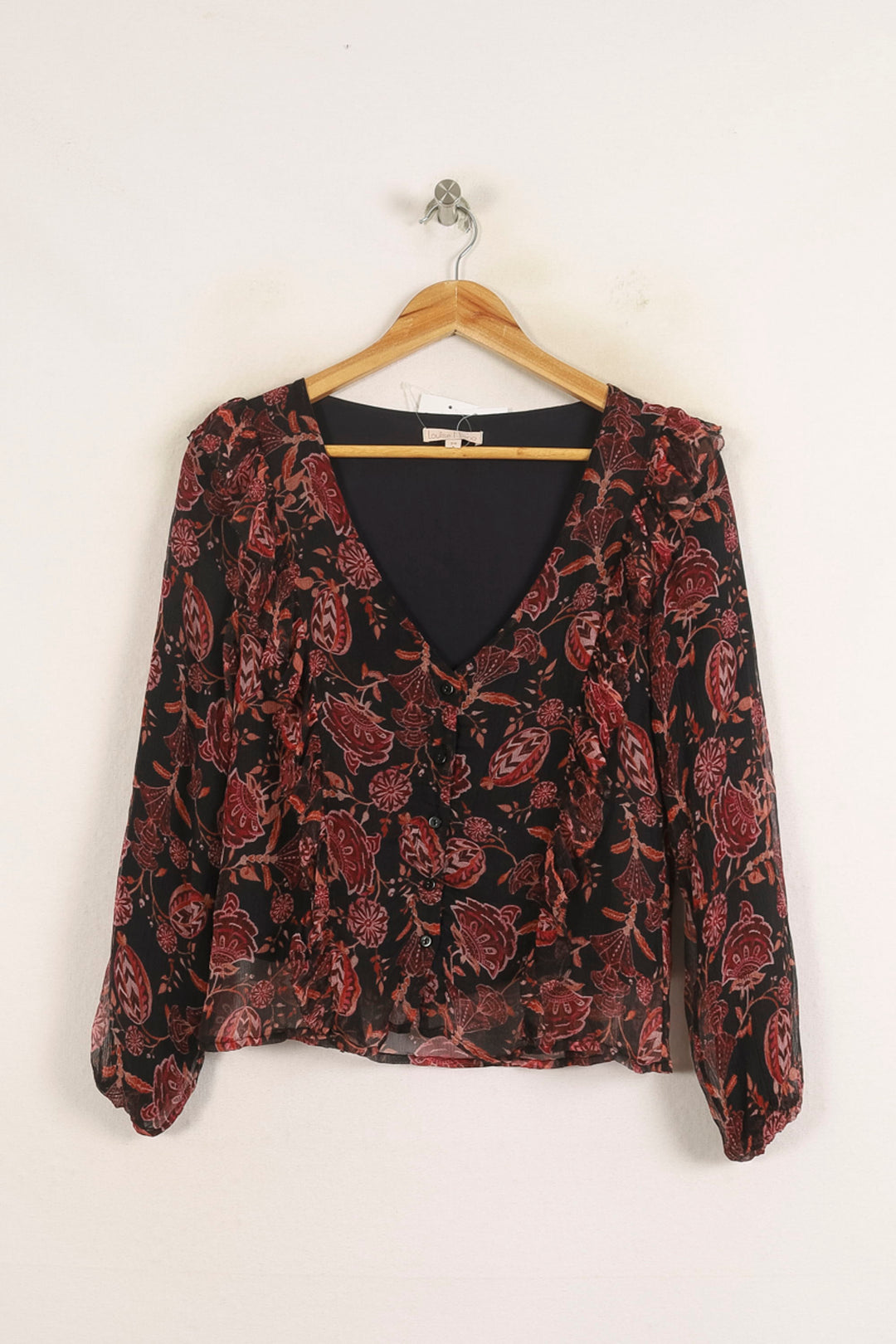 Blouse Noire et Rouge - Taille XS/34 de la marque Louise Misha | PARAD75680 - Vendu par Paradigme - Image 2