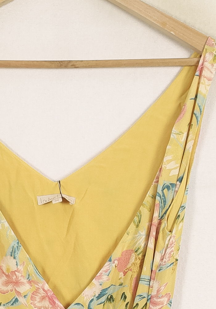 Robe Portefeuille Jaune et Rose - Taille XS/34 de la marque Louise Misha | PARAD75695 - Vendu par Paradigme - Image 3