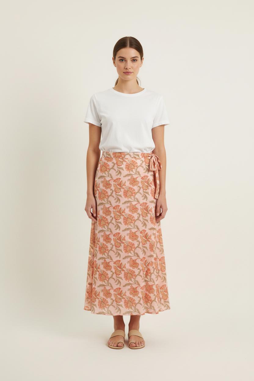 Jupe Longue Rose et Orange - Taille M/38 de la marque Louise Misha | PARAD75699 - Vendu par Paradigme - Image 1