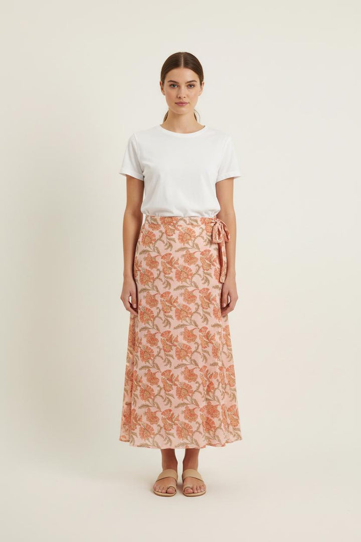 Jupe Longue Rose et Orange - Taille M/38 de la marque Louise Misha | PARAD75699 - Vendu par Paradigme - Image 1