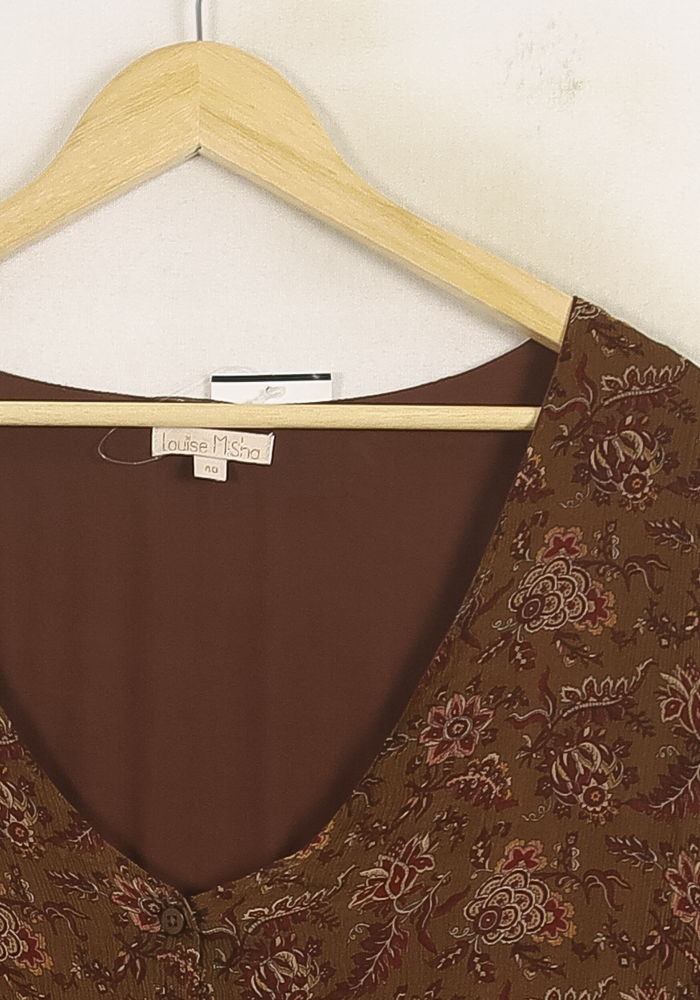 Robe Longue Marron - Taille L/40 de la marque Louise Misha | PARAD75700 - Vendu par Paradigme - Image 3