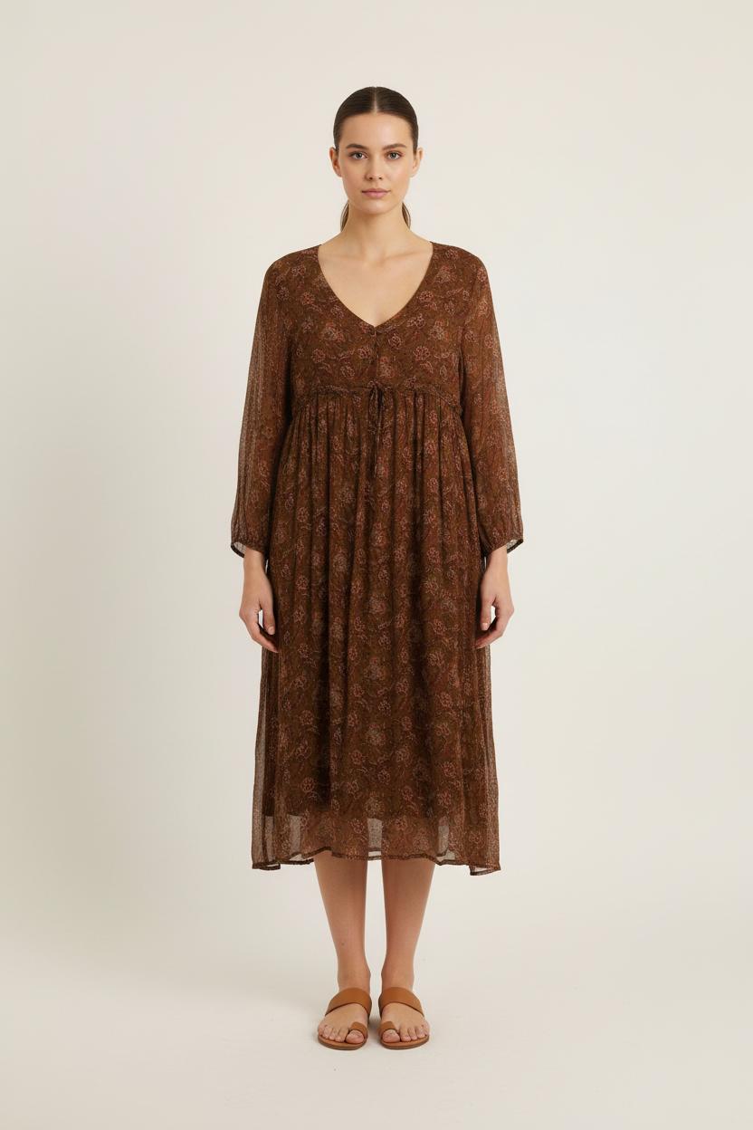 Robe Longue Marron - Taille L/40 de la marque Louise Misha | PARAD75700 - Vendu par Paradigme - Image 1