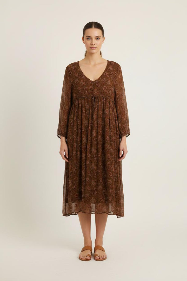 Robe Longue Marron - Taille L/40 de la marque Louise Misha | PARAD75700 - Vendu par Paradigme - Image 1