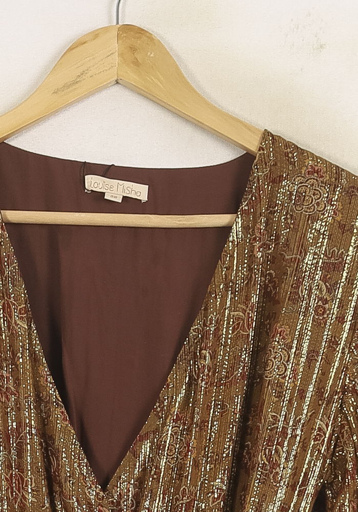 Robe Longue Marron - Taille M/38 de la marque Louise Misha | PARAD75711 - Vendu par Paradigme - Image 3
