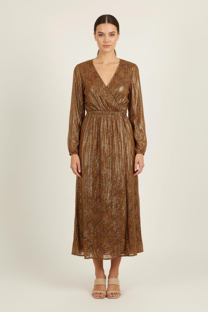 Robe Longue Marron - Taille M/38 de la marque Louise Misha | PARAD75711 - Vendu par Paradigme - Image 1
