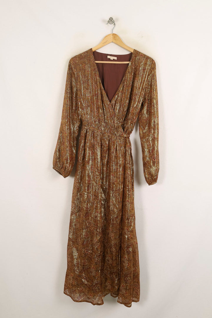Robe Longue Marron - Taille M/38 de la marque Louise Misha | PARAD75711 - Vendu par Paradigme - Image 2
