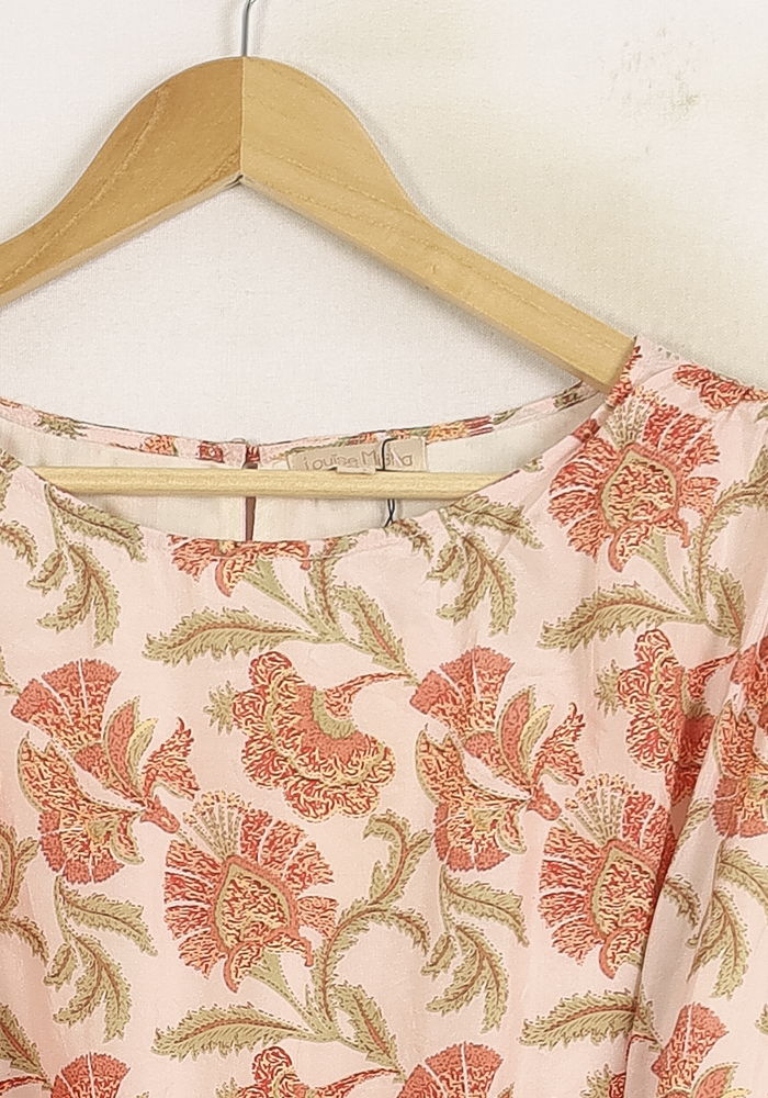 Robe Fleurie Rose et Orange - Taille S/36 de la marque Louise Misha | PARAD75712 - Vendu par Paradigme - Image 3