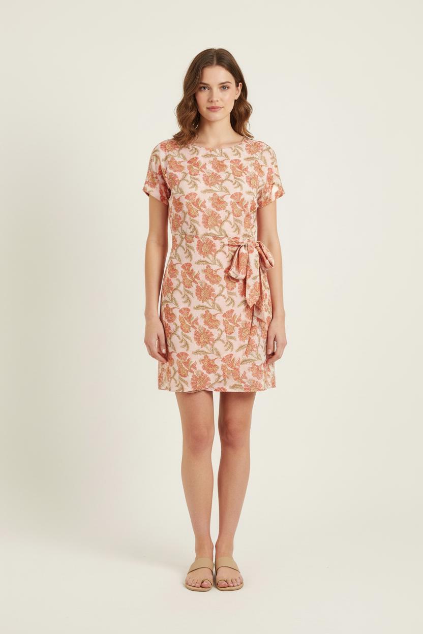 Robe Fleurie Rose et Orange - Taille S/36 de la marque Louise Misha | PARAD75712 - Vendu par Paradigme - Image 1