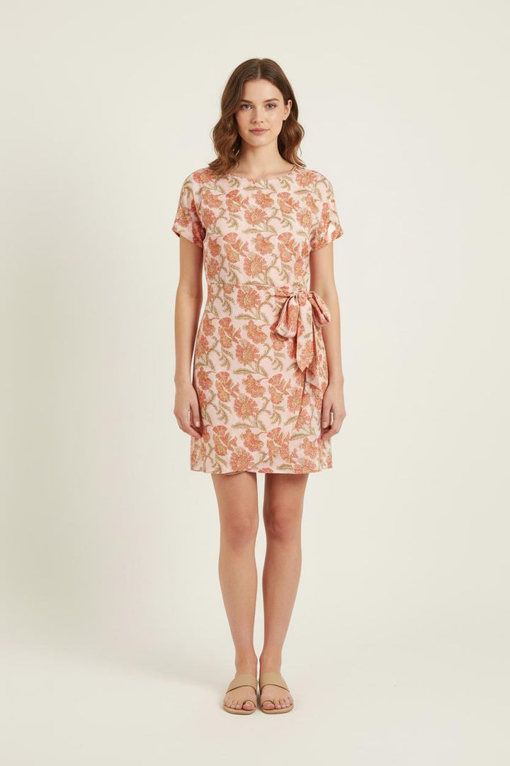 Robe Fleurie Rose et Orange - Taille S/36 de la marque Louise Misha | PARAD75712 - Vendu par Paradigme - Image 1
