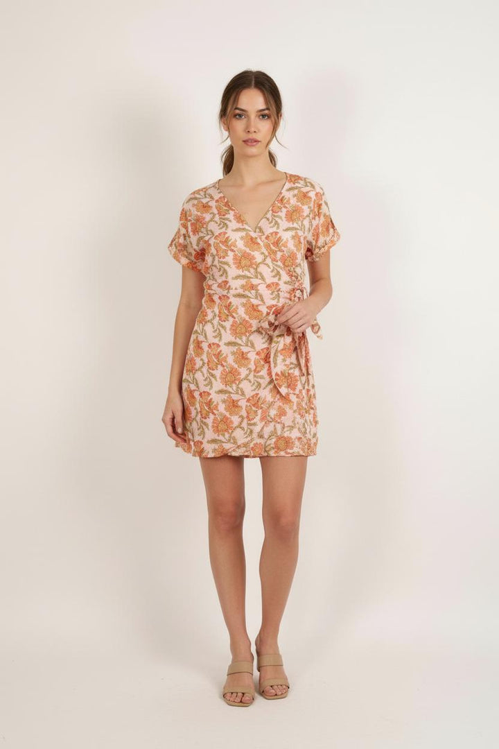 Robe Portefeuille Rose et Orange - Taille M/38 de la marque Louise Misha | PARAD75713 - Vendu par Paradigme - Image 1