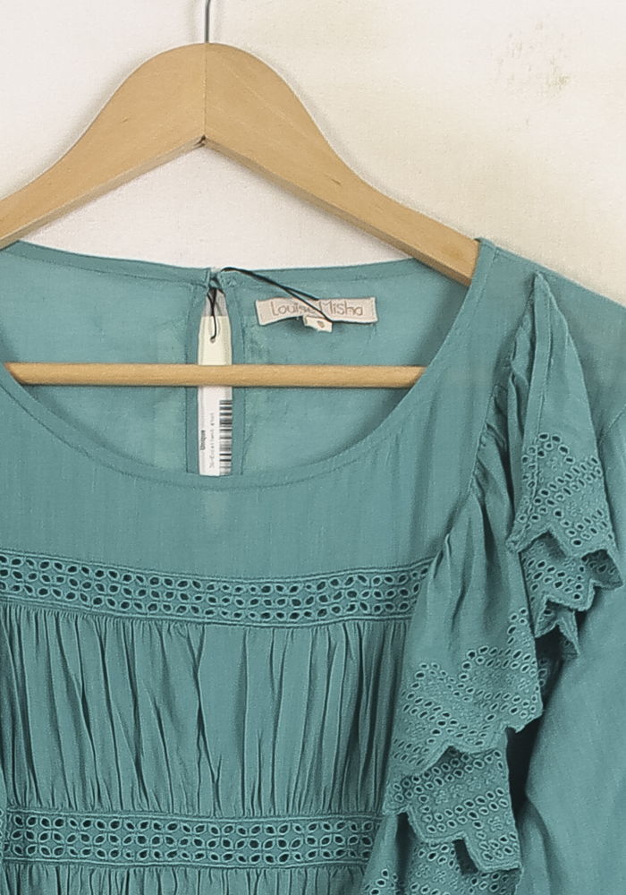 Blouse Verte - Taille S/36 de la marque Louise Misha | PARAD75714 - Vendu par Paradigme - Image 3