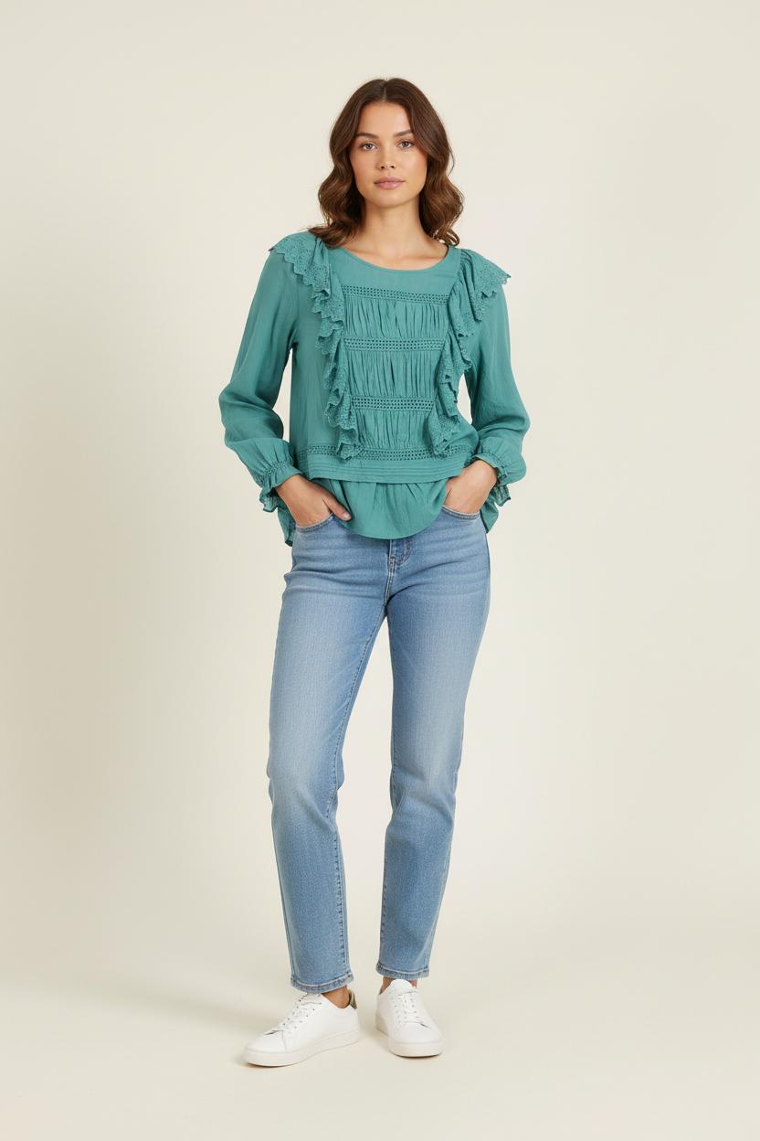 Blouse Verte - Taille S/36 de la marque Louise Misha | PARAD75714 - Vendu par Paradigme - Image 1