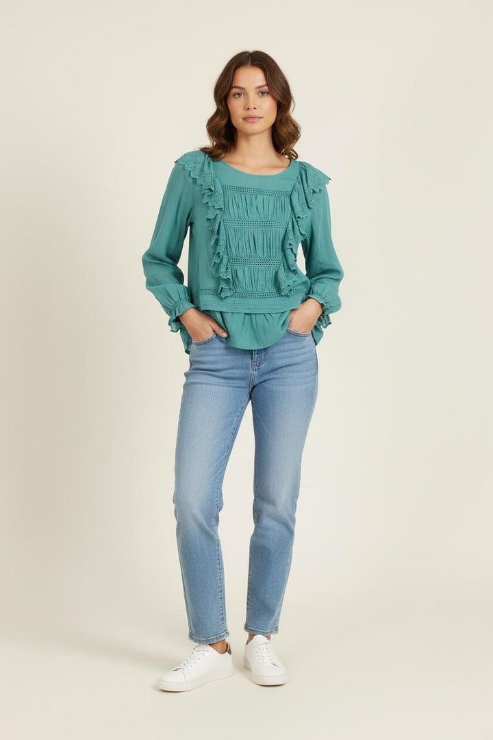 Blouse Verte - Taille S/36 de la marque Louise Misha | PARAD75714 - Vendu par Paradigme - Image 1