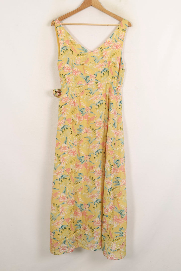 Robe portefeuille jaune et rose - Taille S/36 de la marque Louise Misha | PARAD75717 - Vendu par Paradigme - Image 4