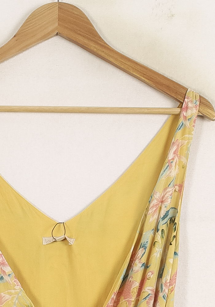 Robe portefeuille jaune et rose - Taille S/36 de la marque Louise Misha | PARAD75717 - Vendu par Paradigme - Image 3