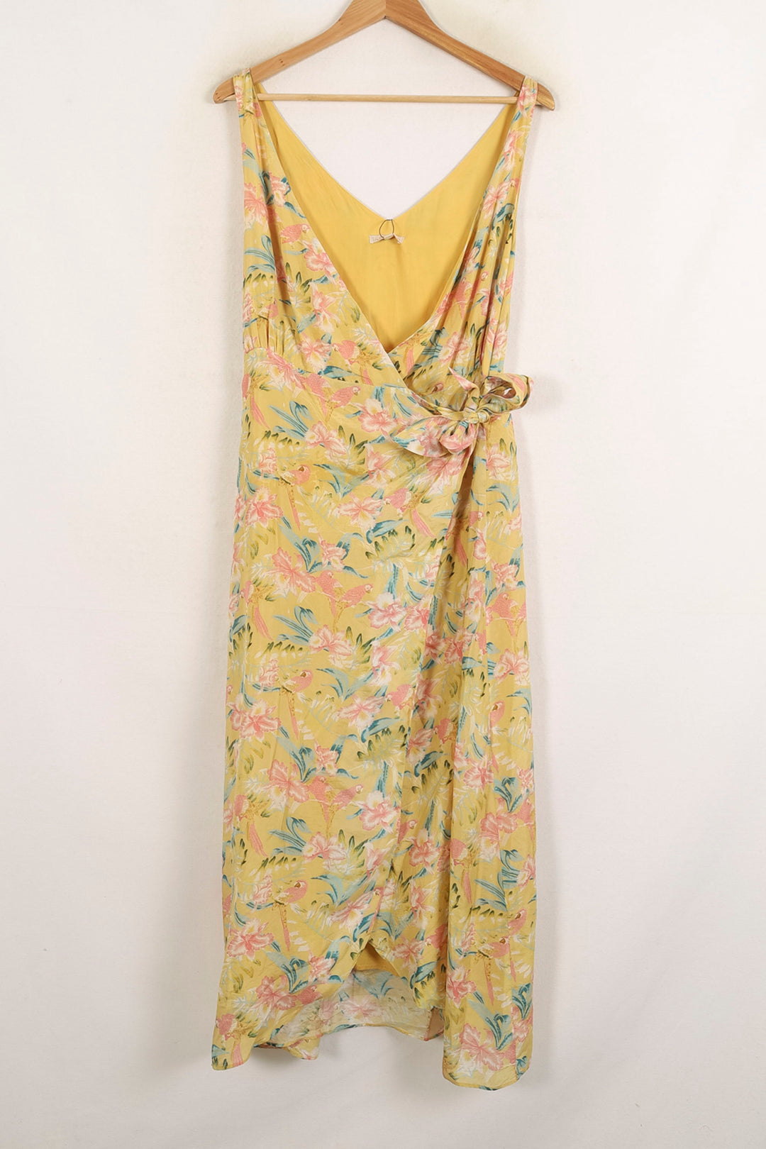 Robe portefeuille jaune et rose - Taille S/36 de la marque Louise Misha | PARAD75717 - Vendu par Paradigme - Image 2