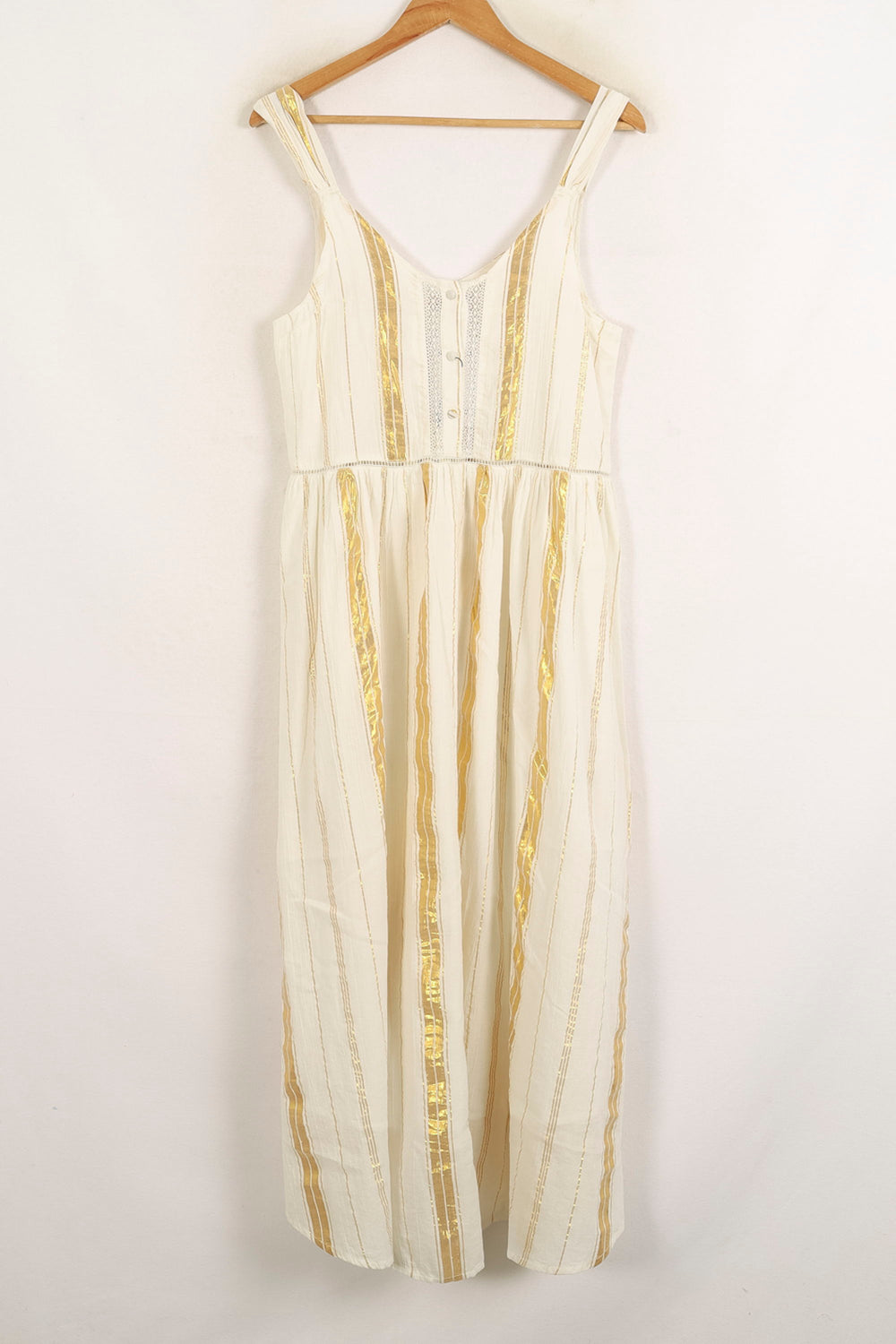 Robe Longue Blanche et Dorée - Taille M/38 de la marque Louise Misha | PARAD75718 - Vendu par Paradigme - Image 2