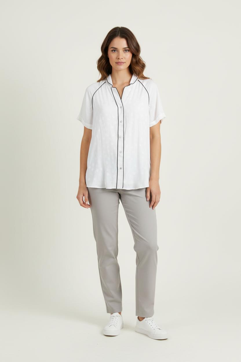 Chemise Blanche et Noire - Taille S/36 de la marque IKKS | PARAD75745 - Vendu par Paradigme - Image 1