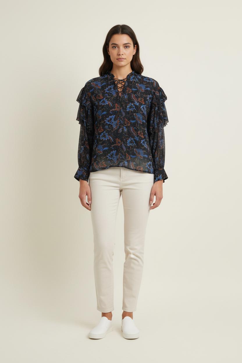 Blouse Bleue et Noire - Taille XS/34 de la marque Bérénice | PARAD75783 - Vendu par Paradigme - Image 1