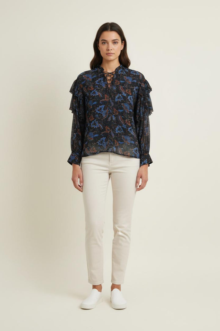 Blouse Bleue et Noire - Taille XS/34 de la marque Bérénice | PARAD75783 - Vendu par Paradigme - Image 1