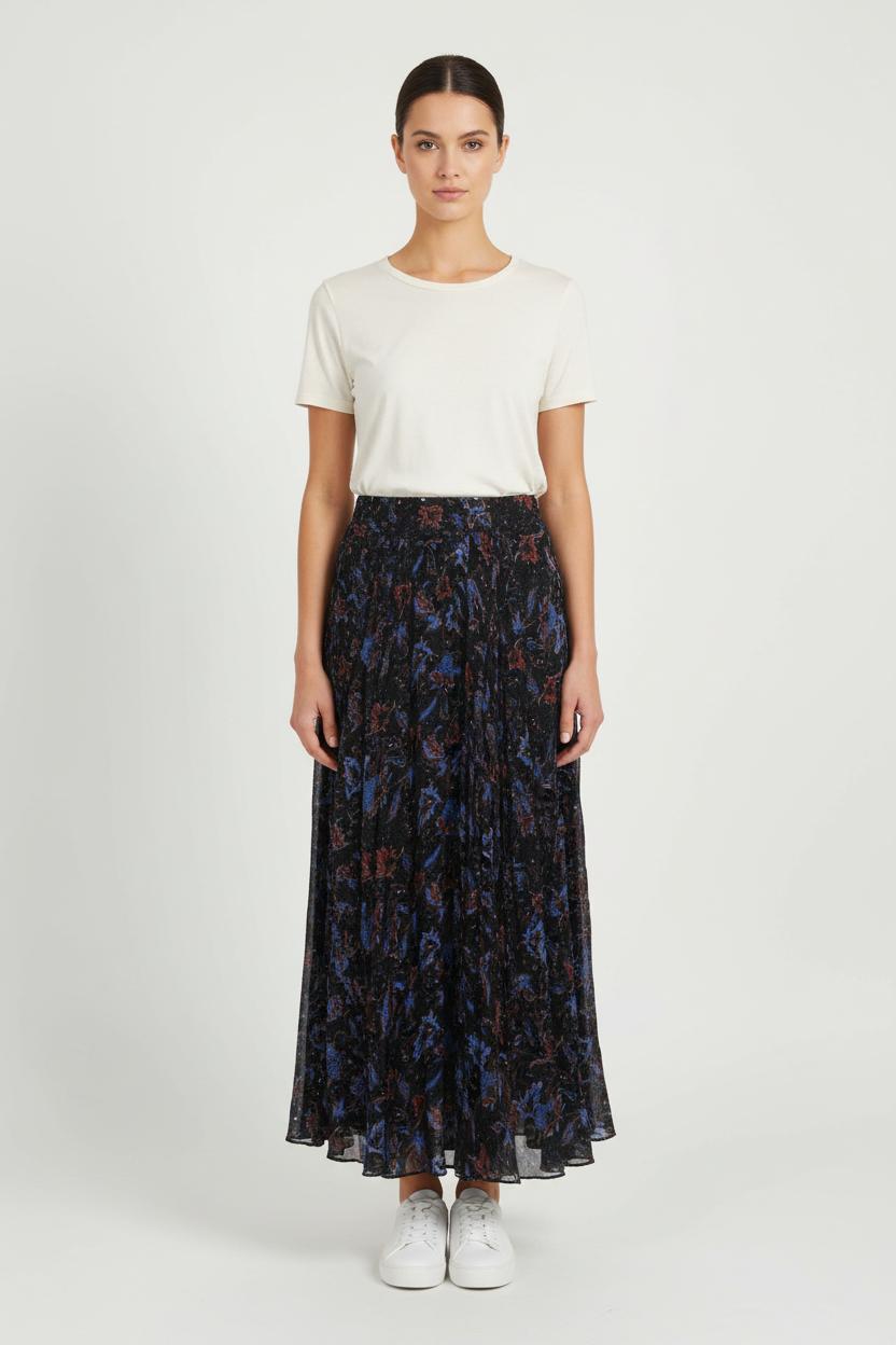 Jupe Longue Bleue et Noire - Taille XS/34 de la marque Bérénice | PARAD75792 - Vendu par Paradigme - Image 1