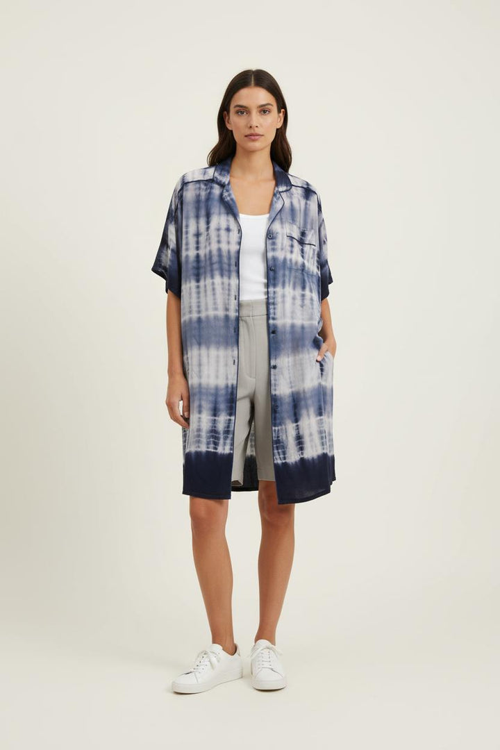 Robe Chemise Bleu et Blanc - Taille M/38 de la marque IKKS | PARAD75801 - Vendu par Paradigme - Image 1