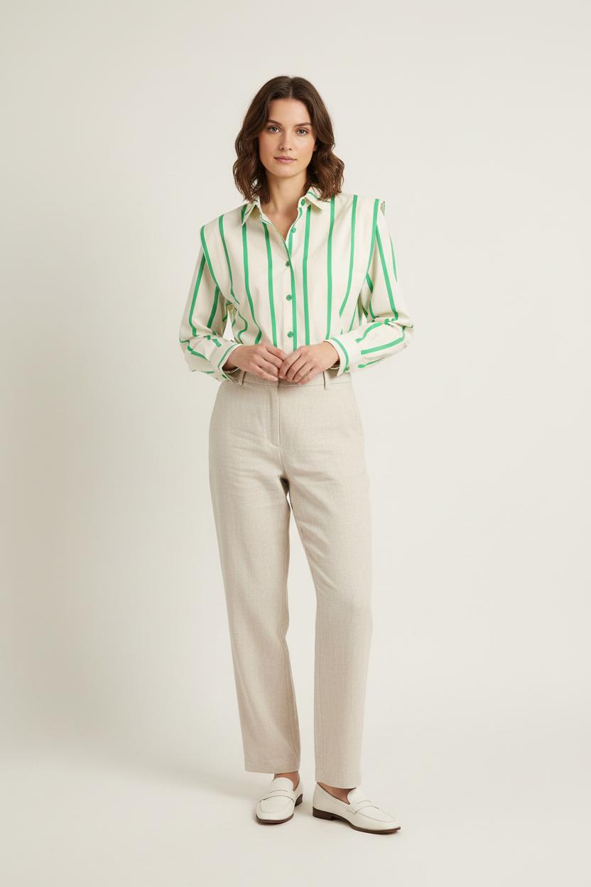 Chemise Blanc et Vert - Taille S/36 de la marque Bérénice | PARAD75811 - Vendu par Paradigme - Image 1