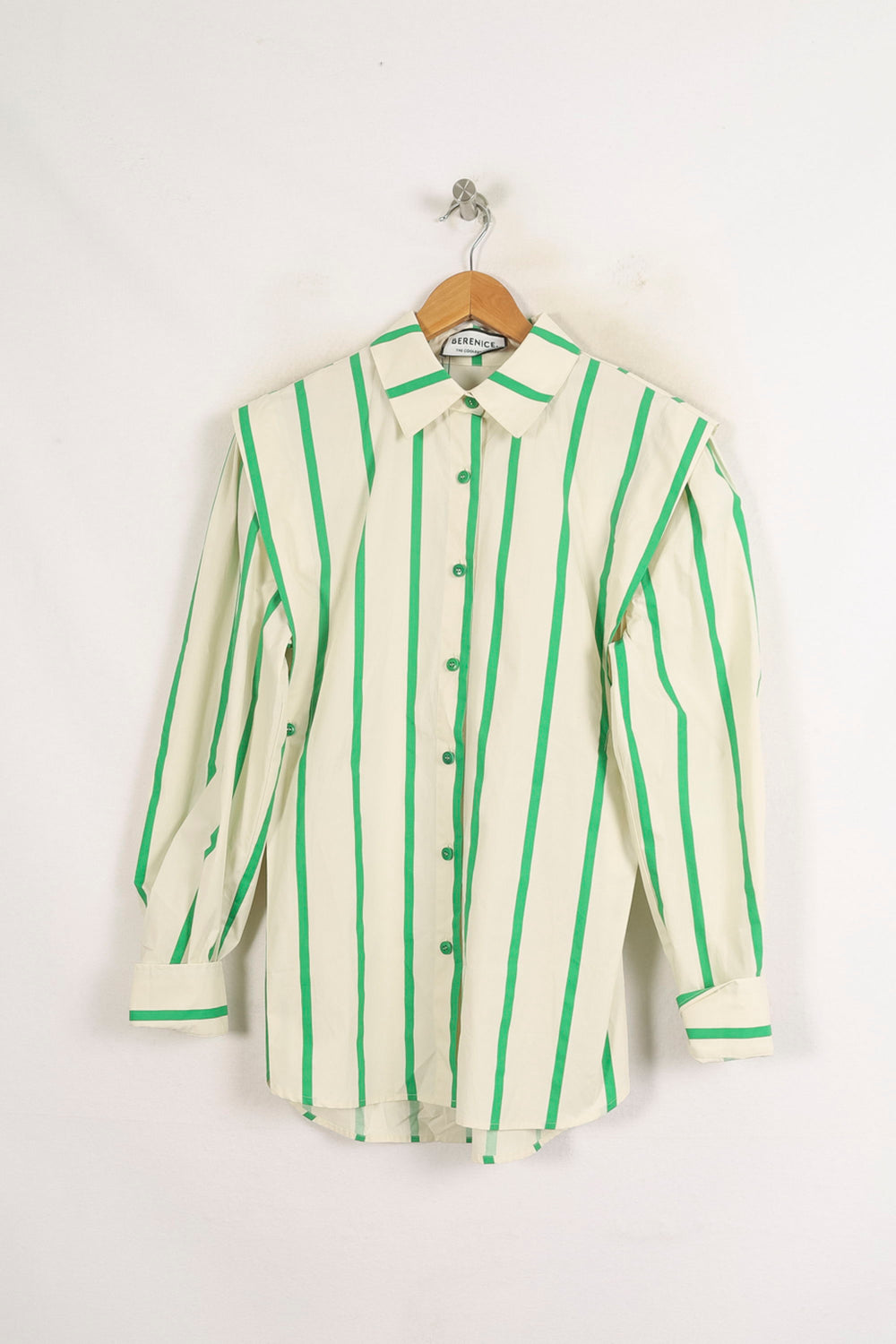 Chemise Blanc et Vert - Taille S/36 de la marque Bérénice | PARAD75811 - Vendu par Paradigme - Image 2