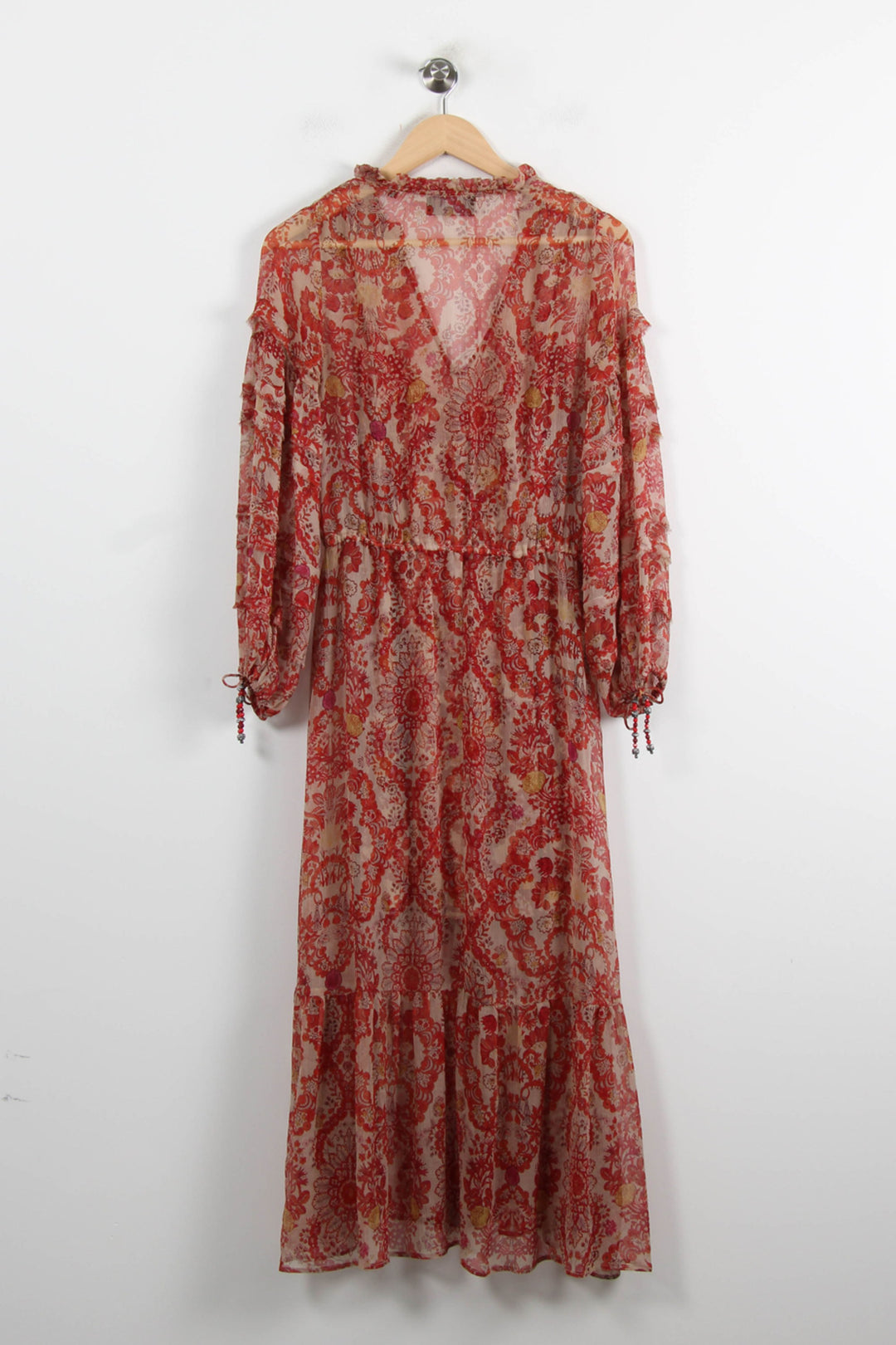 Robe Longue Rouge et Beige - Taille S/36 de la marque The Kooples | PARAD75843 - Vendu par Paradigme - Image 4