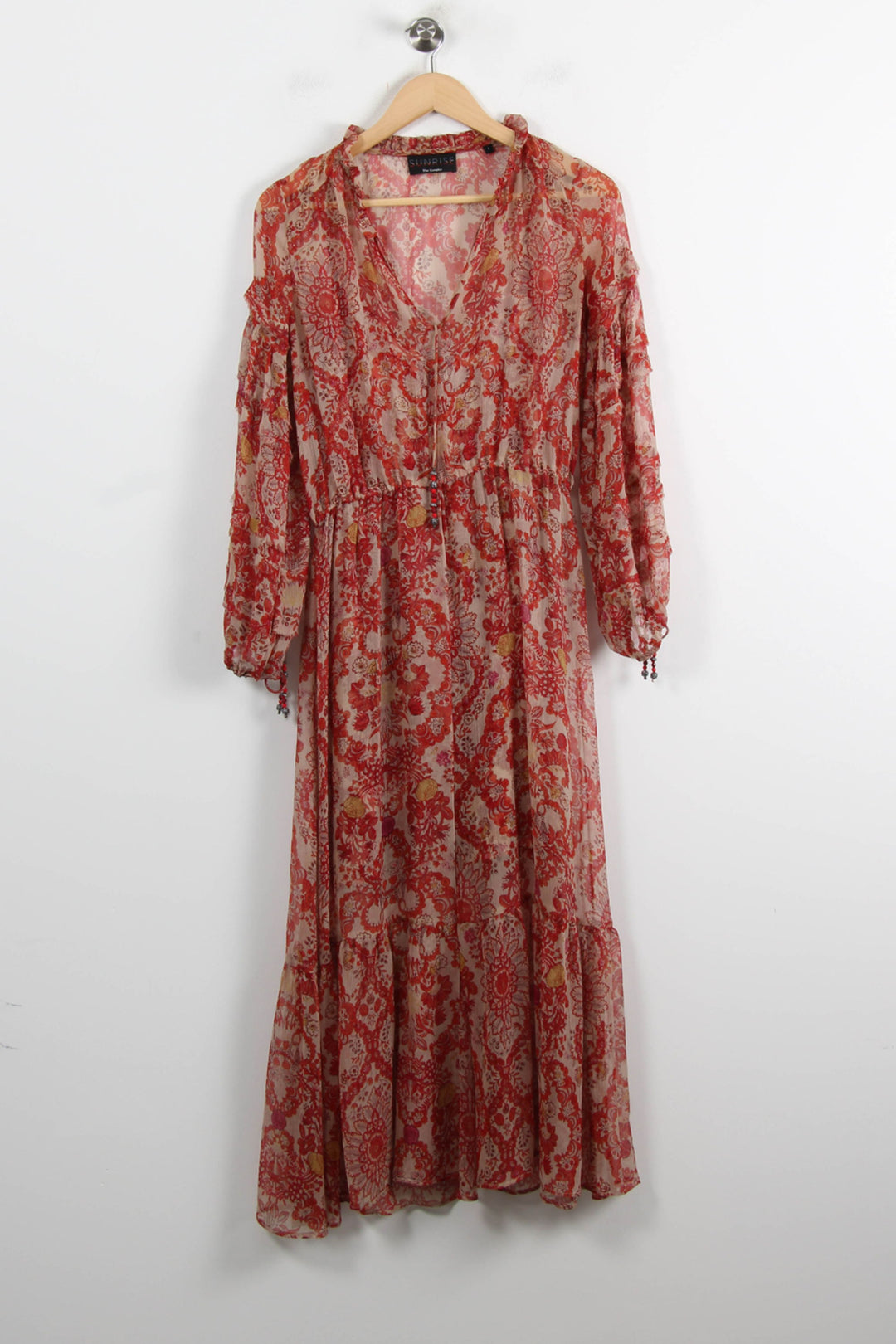 Robe Longue Rouge et Beige - Taille S/36 de la marque The Kooples | PARAD75843 - Vendu par Paradigme - Image 2