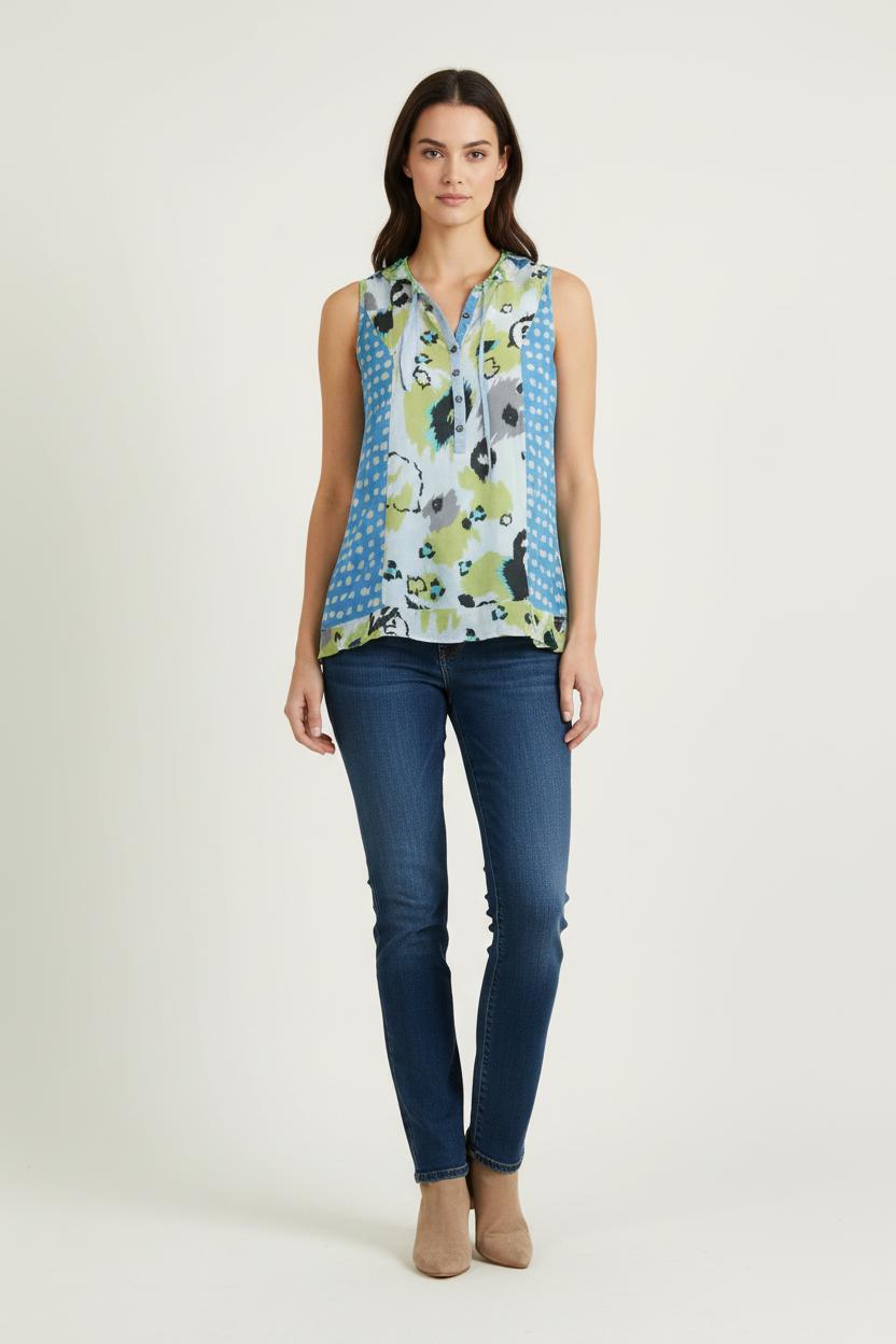 Débardeur Bleu et Vert - Taille M/38 de la marque One Step | PARAD75852 - Vendu par Paradigme - Image 1