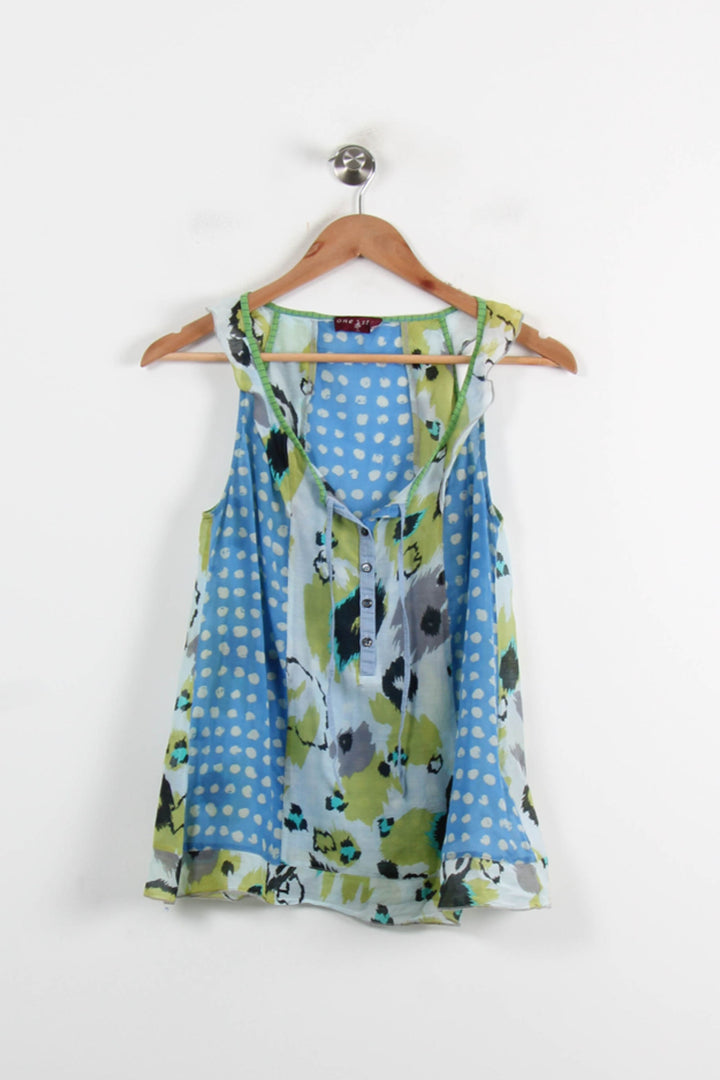 Débardeur Bleu et Vert - Taille M/38 de la marque One Step | PARAD75852 - Vendu par Paradigme - Image 2