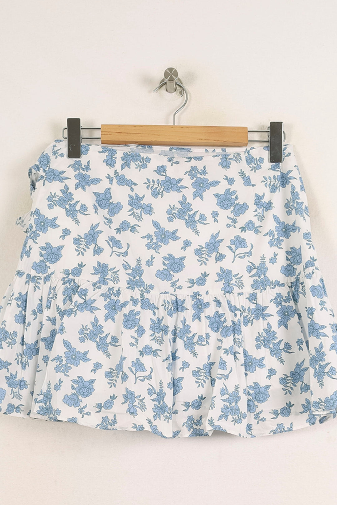 Jupe Portefeuille Blanche et Bleue - Taille L/40 de la marque Claudie Pierlot | PARAD75859 - Vendu par Paradigme - Image 4