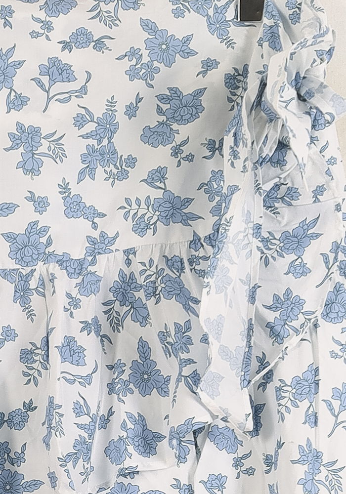 Jupe Portefeuille Blanche et Bleue - Taille L/40 de la marque Claudie Pierlot | PARAD75859 - Vendu par Paradigme - Image 3