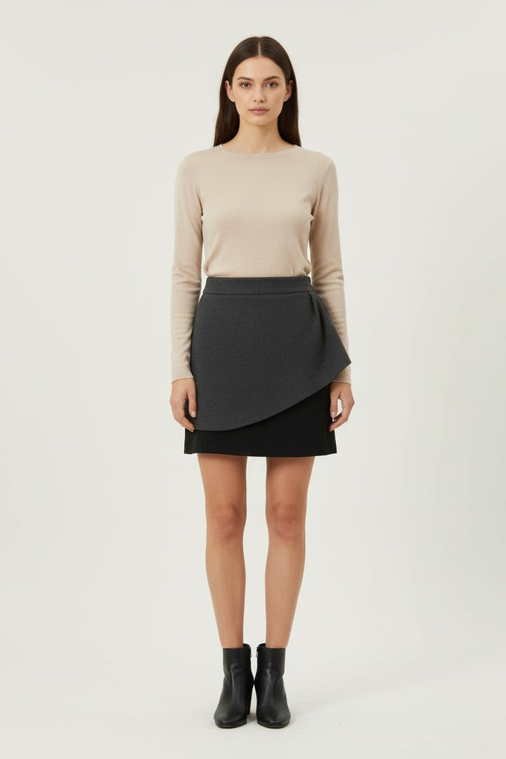 Jupe Asymétrique Grise et Noire - Taille XS/34 de la marque Maje | PARAD75885 - Vendu par Paradigme - Image 1
