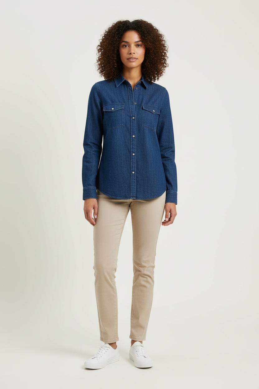 Chemise en Jean Bleue - Taille S/36 de la marque Sézane | PARAD75906 - Vendu par Paradigme - Image 1