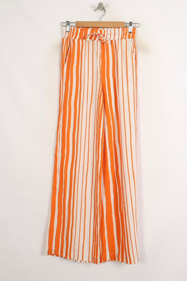 Pantalon Large Orange et Blanc - Taille S/36 de la marque La Fée Maraboutée | PARAD75923 - Vendu par Paradigme - Image 2