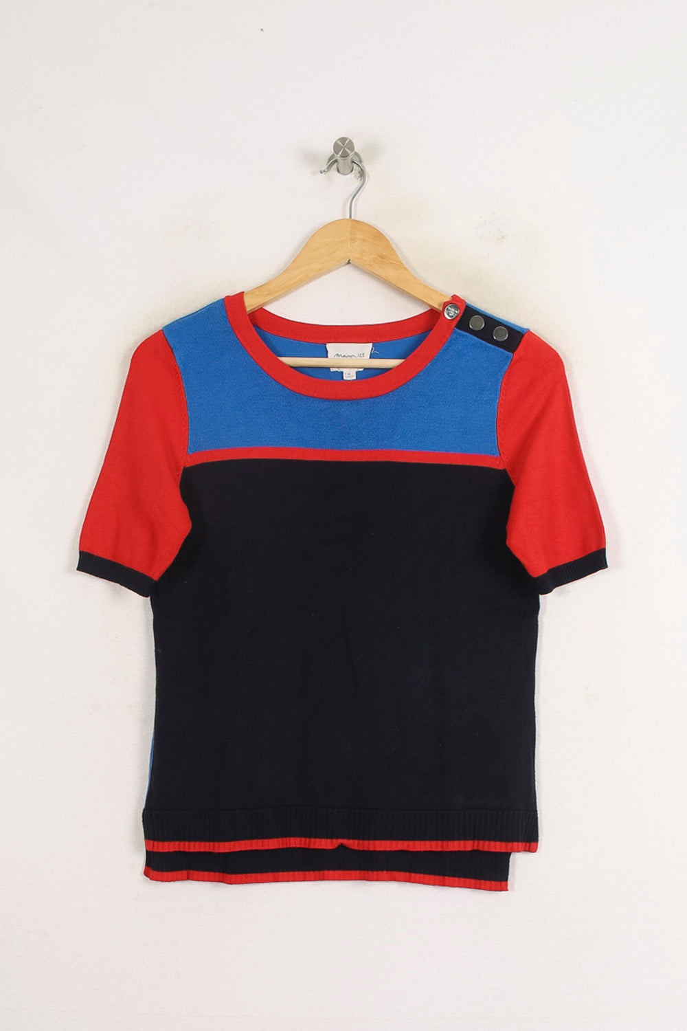 Pull Bleu et Rouge - Taille S/36 de la marque Maison 123 | PARAD75929 - Vendu par Paradigme - Image 2