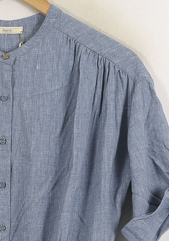 Robe Chemise Bleue - Taille L/40 de la marque Sessùn | PARAD75996 - Vendu par Paradigme - Image 3