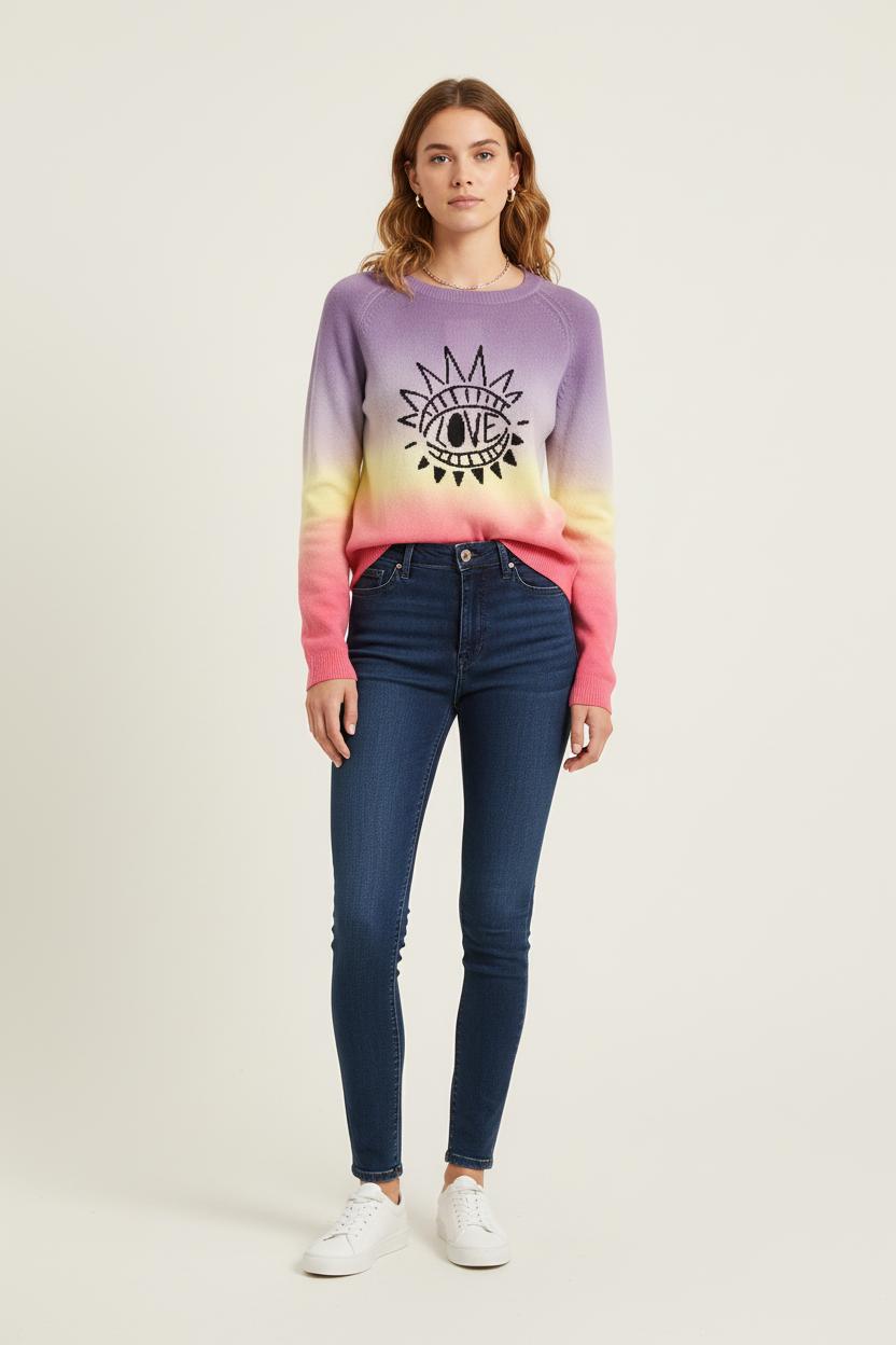 Pull Violet et Jaune - Taille M/38 de la marque Bérénice | PARAD75999 - Vendu par Paradigme - Image 1