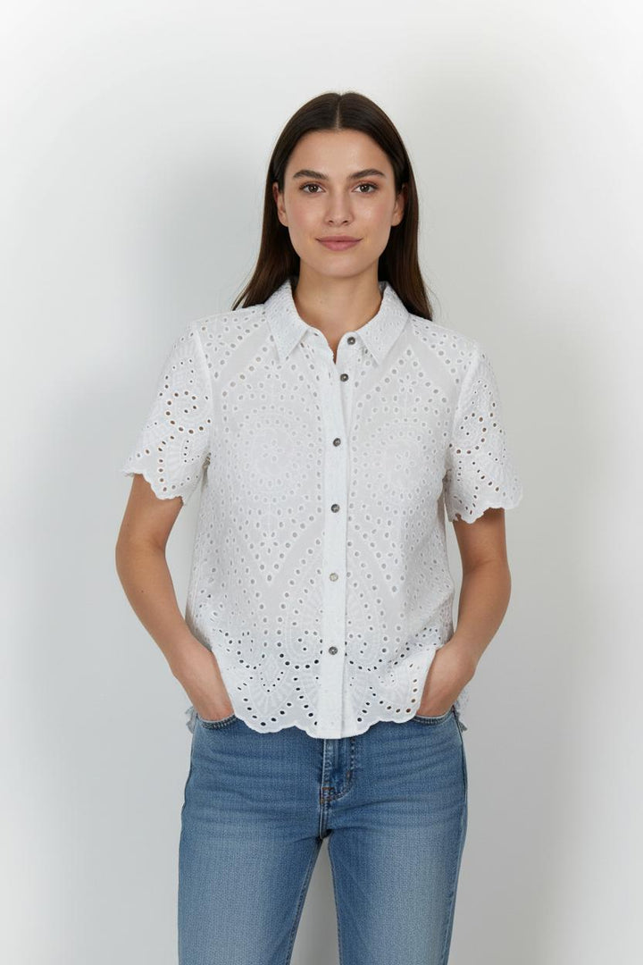 Chemisier Blanc - Taille L/40 de la marque La Fée Maraboutée | PARAD76017 - Vendu par Paradigme - Image 1