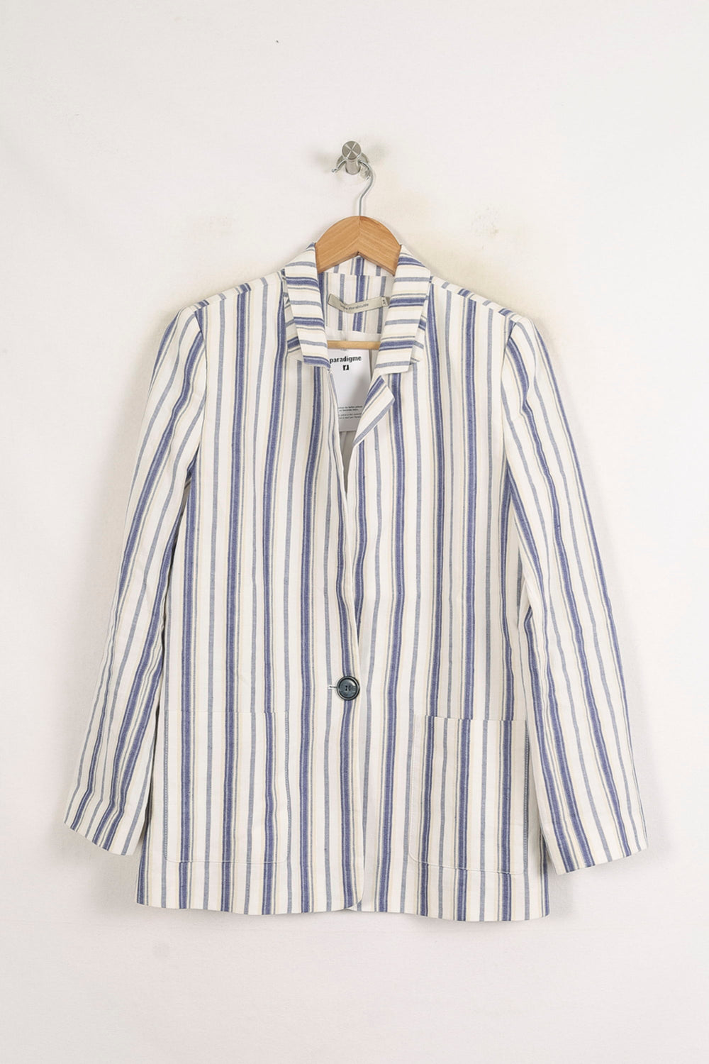 Blazer Rayé Blanc et Bleu - Taille M/38 de la marque La Fée Maraboutée | PARAD76021 - Vendu par Paradigme - Image 2