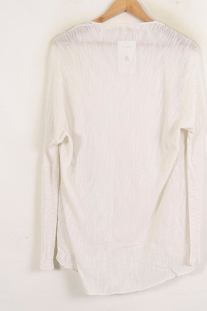 Cardigan Blanc - Taille S/36 de la marque La Fée Maraboutée | PARAD76046 - Vendu par Paradigme - Image 4
