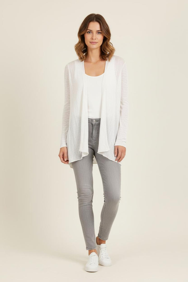 Cardigan Blanc - Taille S/36 de la marque La Fée Maraboutée | PARAD76046 - Vendu par Paradigme - Image 1