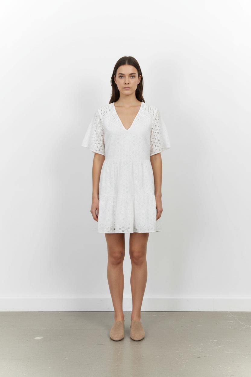 Robe Brodée Blanche - Taille L/40 de la marque IKKS | PARAD76051 - Vendu par Paradigme - Image 1