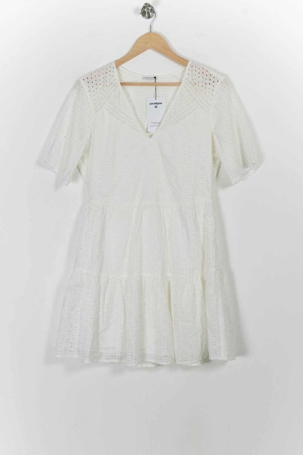 Robe Brodée Blanche - Taille L/40 de la marque IKKS | PARAD76051 - Vendu par Paradigme - Image 2