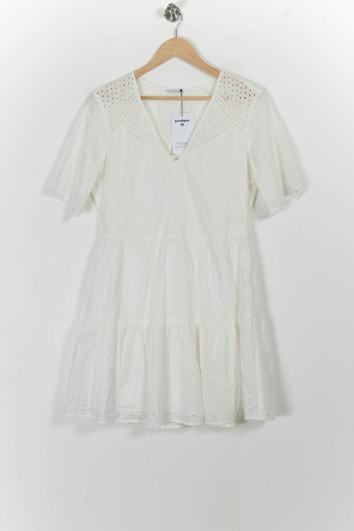 Robe Brodée Blanche - Taille L/40 de la marque IKKS | PARAD76051 - Vendu par Paradigme - Image 2