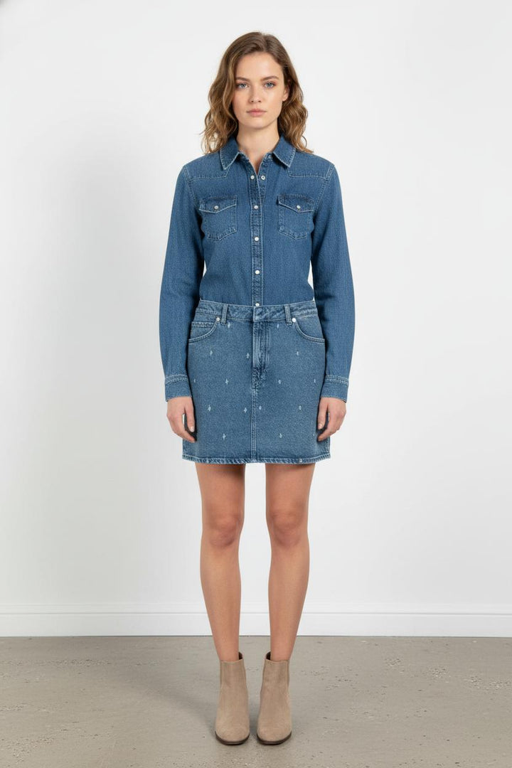 Robe Chemise Bleue - Taille L/40 de la marque Maje | PARAD76060 - Vendu par Paradigme - Image 1