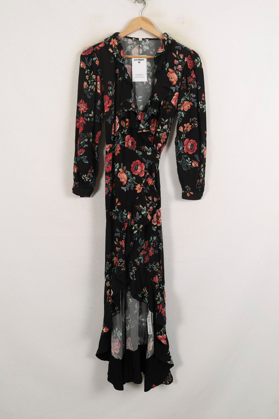 Robe Longue Noire et Fleurie - Taille S/36 de la marque Maje | PARAD76061 - Vendu par Paradigme - Image 2