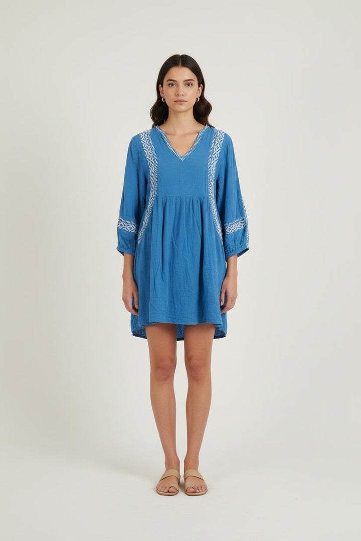 Robe Courte Bleue - Taille L/40 de la marque Maison 123 | PARAD76071 - Vendu par Paradigme - Image 1